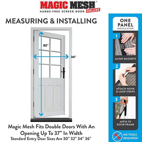 Magic Mesh Magnetic Screen Door 80x36 Inch